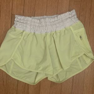 Lululemon yellow tracker shorts